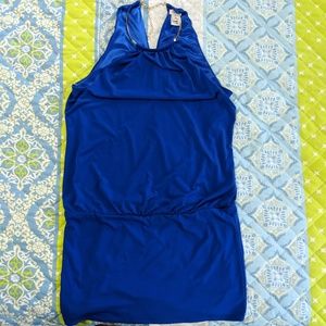 CACHE Blouson Sleeveless Dress Gold-Tone Collar